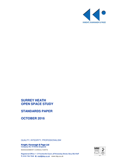 Surrey Heath Open Space Study Standards Paper
