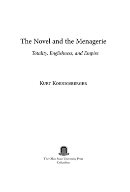 The Novel and the Menagerie