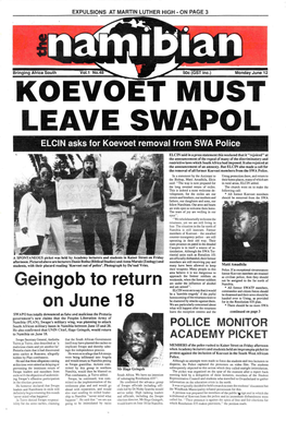 Geingob to Return on June 18