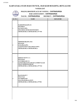 Chitradurga Bar Association : Chitradurga Taluk : Chitradurga District : Chitradurga