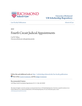 Fourth Circuit Judicial Appointments Carl W