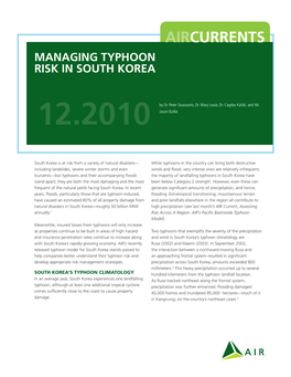 Managing Typhoon Risk in South Korea