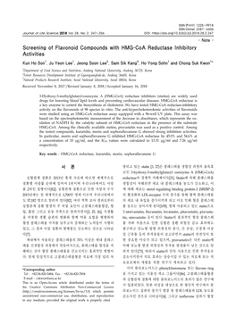 Screening of Flavonoid Compounds with HMG-Coa Reductase Inhibitory Activities