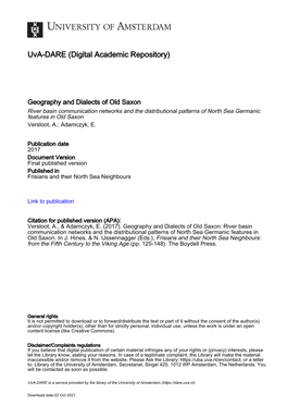 Versloot & Adamczyk 2017 Old Saxon Dialects