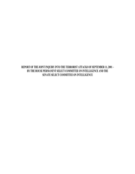 Report of the Joint Inquiry Into the Terrorist Attacks of September 11