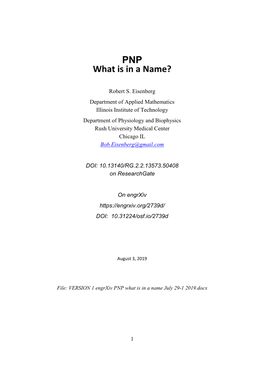 PNP What Is in a Name?