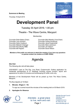 (Public Pack)Agenda Document for Development Panel, 30/04/2019 13