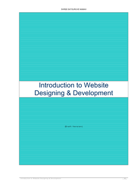 Introduction to Website Designing & Development