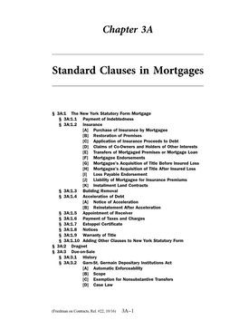 Page 1 Chapter 3A Standard Clauses in Mortgages § 3A:1 the New York