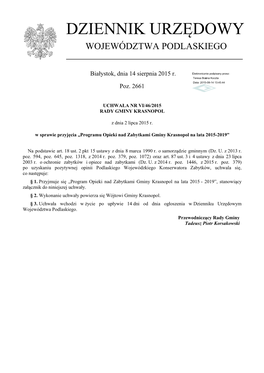 Uchwała Nr VI/46/2015 Z Dnia 2 Lipca 2015 R