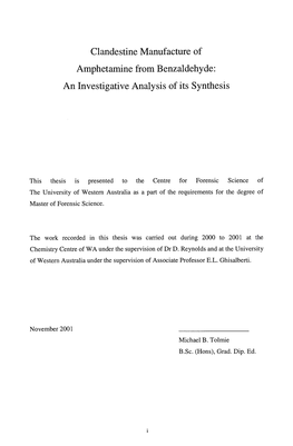 Clandestine Manufacture of Amphetamine from Benzaldehyde: an Investigative Analysis of Its Synthesis