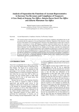 Analysis of Separation the Functions of Account Representative To