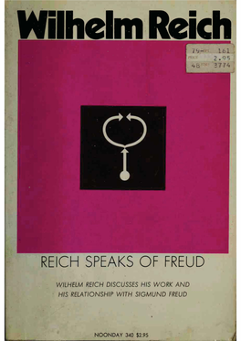 Reich Speaks of Freud