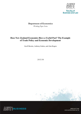 Does New Zealand Economics Have a Useful Past? the Example of Trade Policy and Economic Development