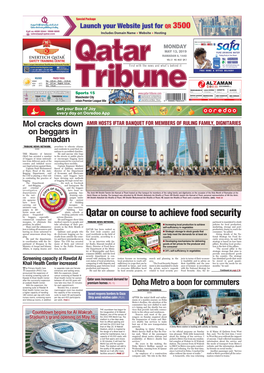 Qatar on Course to Achieve Food Security by Beggars, Especially Serious Illnesses