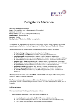 Delegate for Education