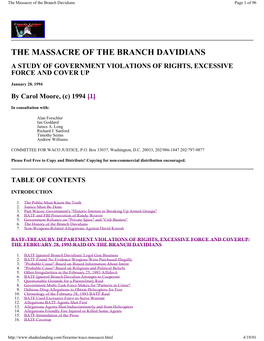 The Massacre of the Branch Davidians Page 1 of 96