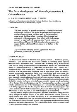 Development of Neurada Procumbens L