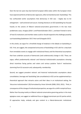 States Within the European Union Have Experienced Forms of Democratic Regression, Often Termed Democratic ‘Backsliding’