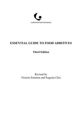 Essential Guide to Food Additives