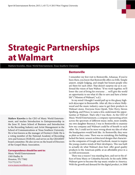 Strategic Partnerships at Walmart Mathew Knowles, Music World Entertainment, Texas Southern University