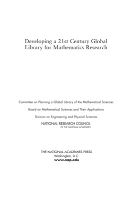 Developing a 21St Century Global Library for Mathematics Research