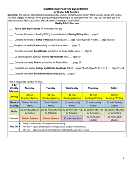 Complete One Weekly College and Career Readiness Activity …Page 23 and Appendix C, D, E, F …