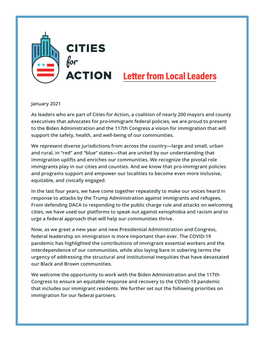 Letter from Local Leaders