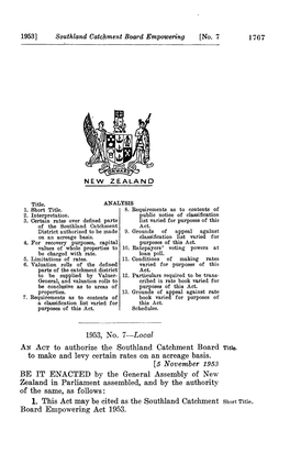 1953 No 7 Southland Catchment Board Empowering