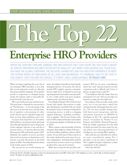 TOP ENTERPRISE HRO PROVIDERS Thethe Top Top 22 22 Enterprise HRO Providers
