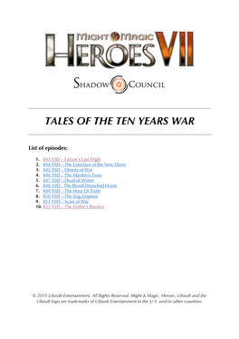 Tales of the Ten Years War