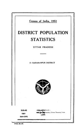 District Population Statistics, 2-Saharanpur, Uttar Pradesh
