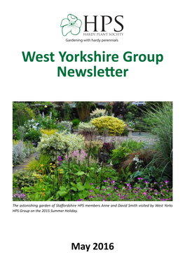 West Yorkshire Group Newsletter May 2016