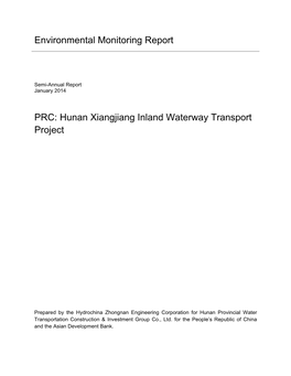 Environmental Monitoring Report PRC: Hunan Xiangjiang Inland