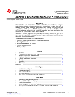 Building a Small Embedded Linux Kernel Example (Rev. A