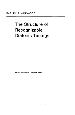 The Structure of Recognizable Diatonic Tunings