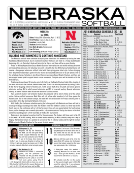 Huskers Host Hawkeyes to Continue Homestand Feb