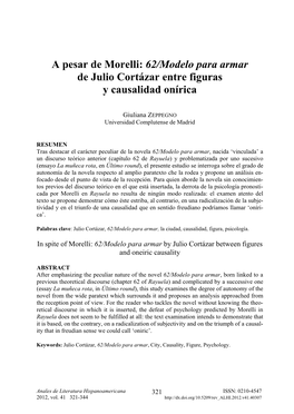 A Pesar De Morelli: 62/Modelo Para Armar De Julio Cortázar Entre Figuras Y Causalidad Onírica