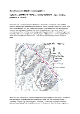 Haptal Mountains 2016 Slovenian Expedition