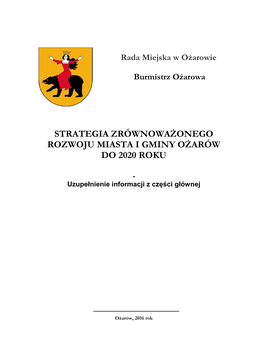 Strategia Zrównoważonego Rozwoju Miasta I Gminy Ożarów Do 2020 Roku