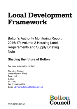 Housing Land Requirements and Supply Briefing Note