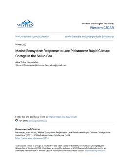 Marine Ecosystem Response to Late Pleistocene Rapid Climate Change in the Salish Sea