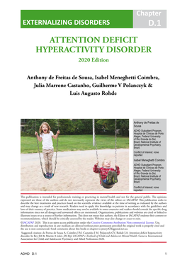 ATTENTION DEFICIT HYPERACTIVITY DISORDER 2020 Edition