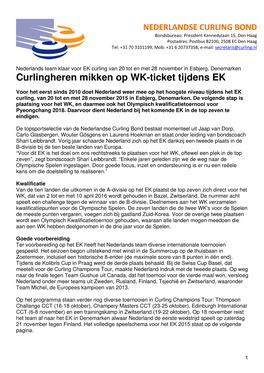 Curlingheren Mikken Op WK-Ticket Tijdens EK