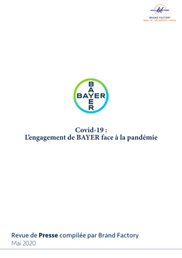 Covid-19 : L'engagement De BAYER Face À La Pandémie