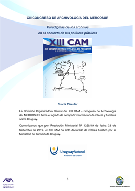 XIII CONGRESO DE ARCHIVOLOGÍA DEL MERCOSUR Paradigmas De