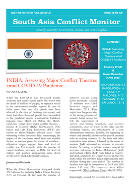 INDIA: Assessing Major Conflict Theatres Amid COVID-19 Pandemic