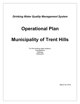 Operational Plan Municipality of Trent Hills