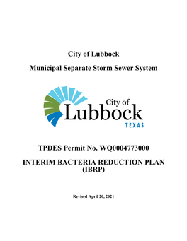 City of Lubbock Municipal Separate Storm Sewer System TPDES Permit