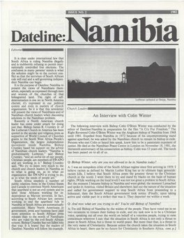 Dateline: • Amibia Editorial